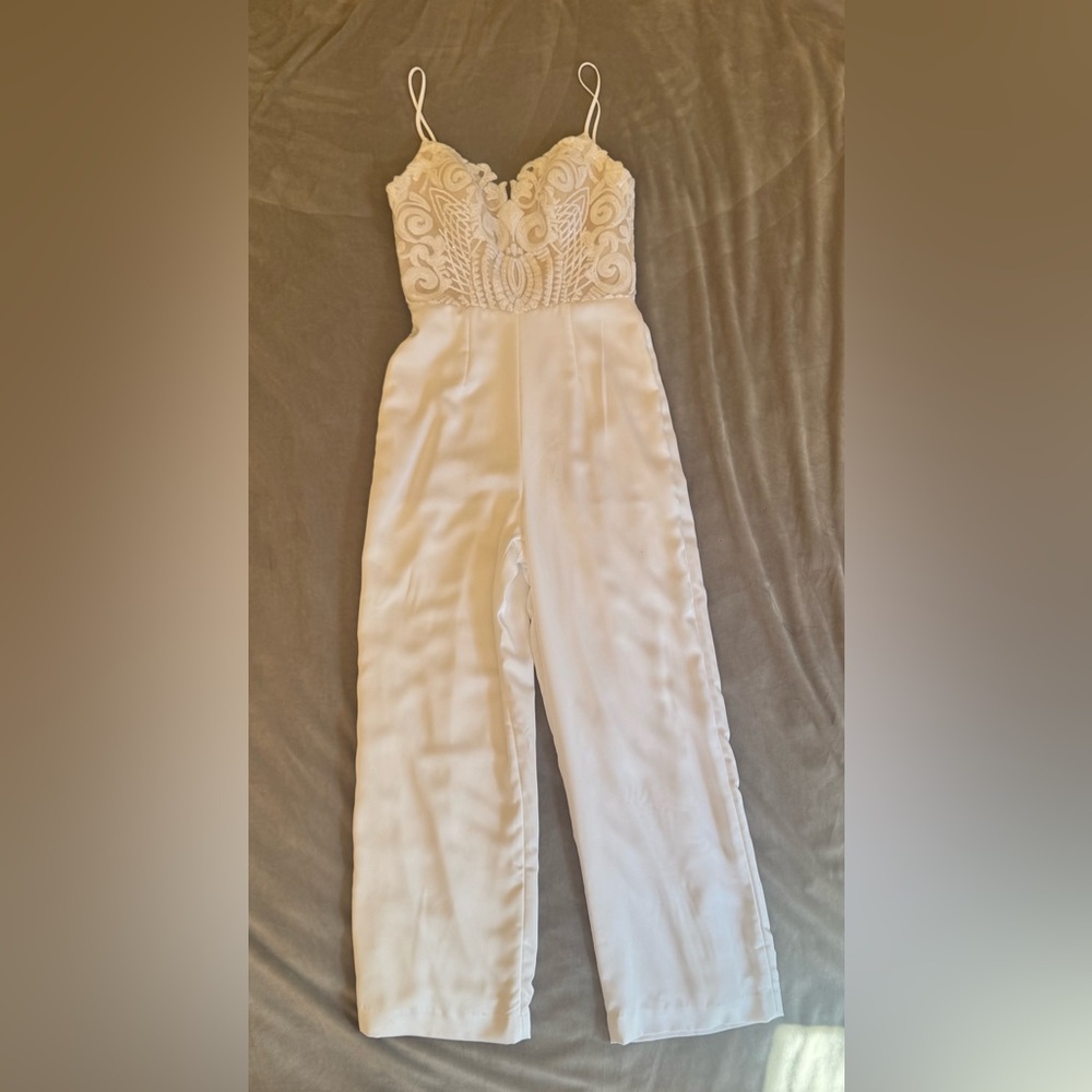BHLDN Ivory Lace Jumpsuit